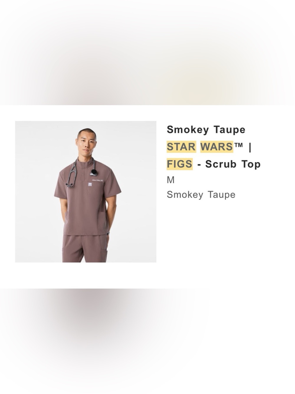 Figs Star-wars Top - Taupe Mens Medium